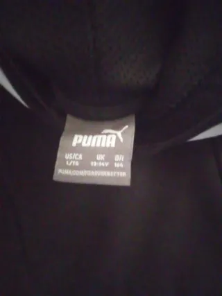 Sudadera Puma Negra y Blanca talla 13-14