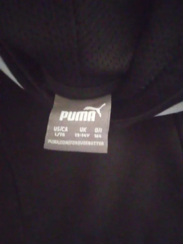 Sudadera Puma Negra y Blanca talla 13-14