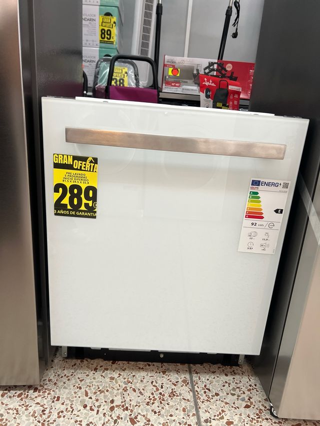 Lavavajillas Blanco encastrable de cristal