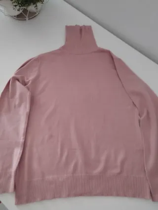 Jersey cuello alto rosa talla única