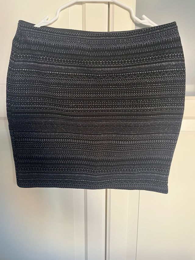 Falda Camaïeu Negra y Plateada