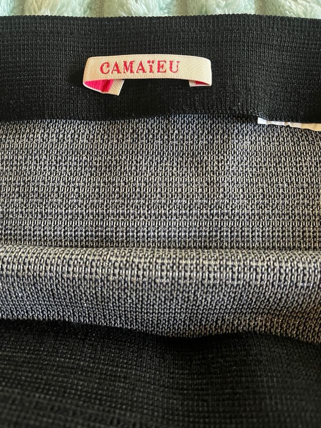 Falda Camaïeu Negra y Plateada