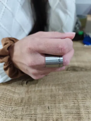 Anello Rick Owens fascia larga Acciaio