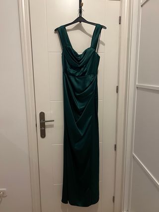 Vestido fiesta corte princesa verde
