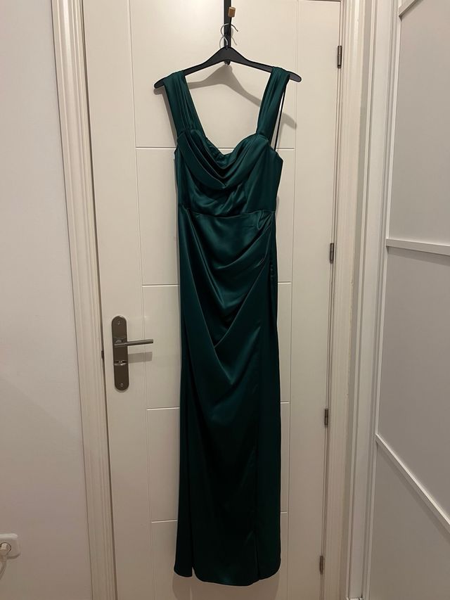 Vestido fiesta corte princesa verde