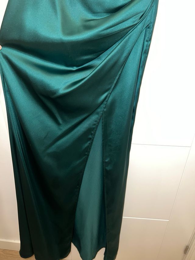 Vestido fiesta corte princesa verde