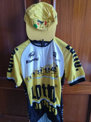 Antiguo maillot ciclista jumbo lotto bianchi