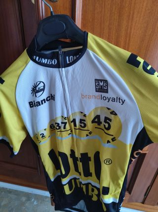 Antiguo maillot ciclista jumbo lotto bianchi