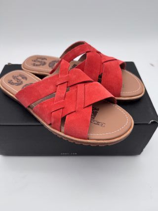 Sandalias SOREL Ella Slide Ante Rojo, talla 38
