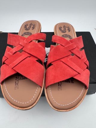 Sandalias SOREL Ella Slide Ante Rojo, talla 38