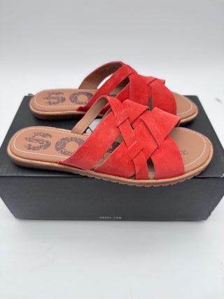Sandalias SOREL Ella Slide Ante Rojo, talla 38