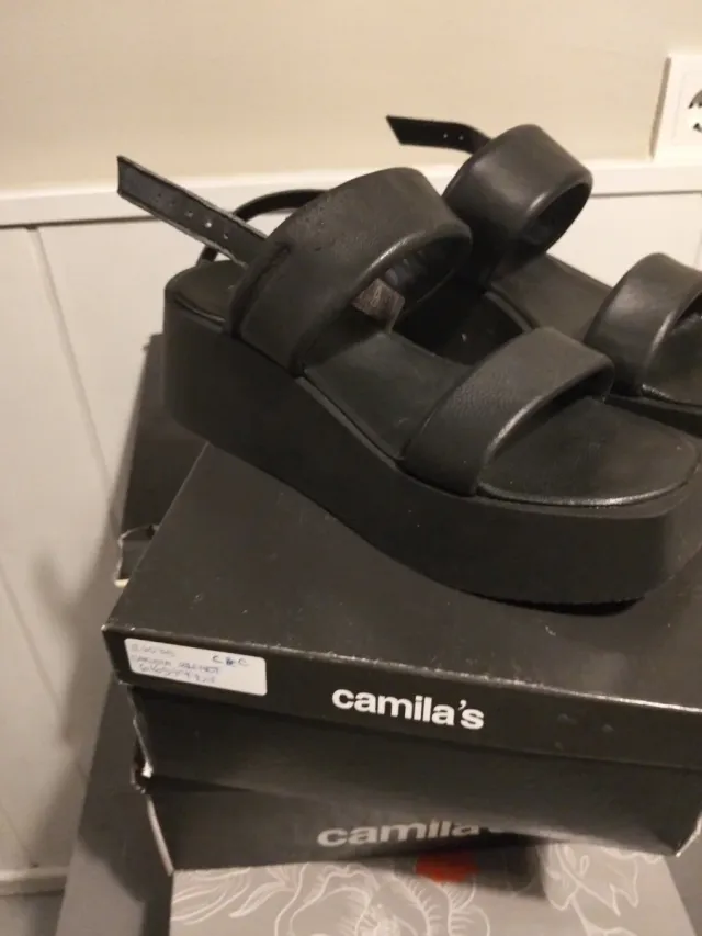 Sandalias de plataforma negras