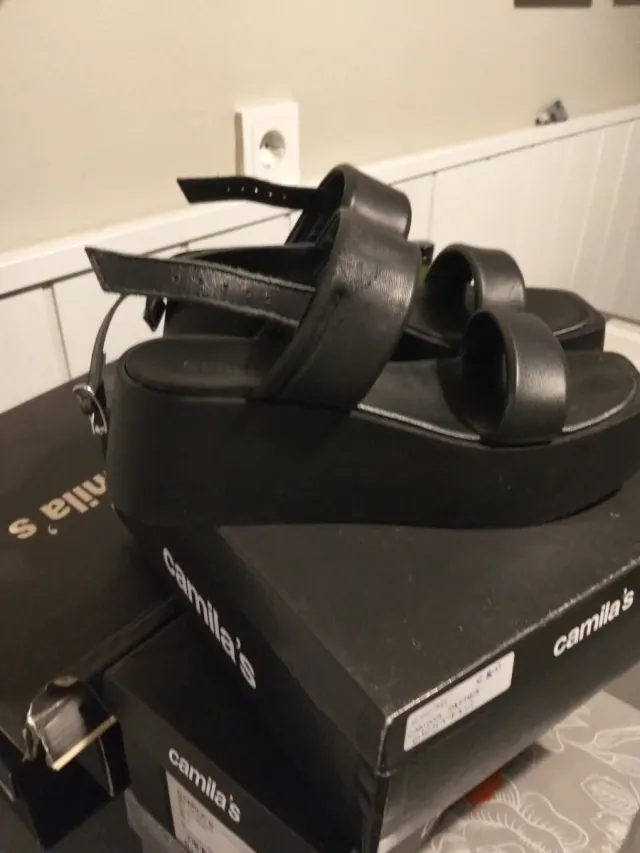 Sandalias de plataforma negras