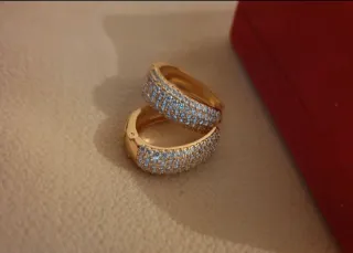 Pendientes Aro chapados en orocon Circonitas Azule