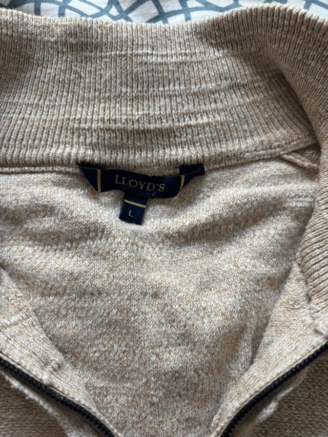 Jersey Lloyds Beige Media Cremallera