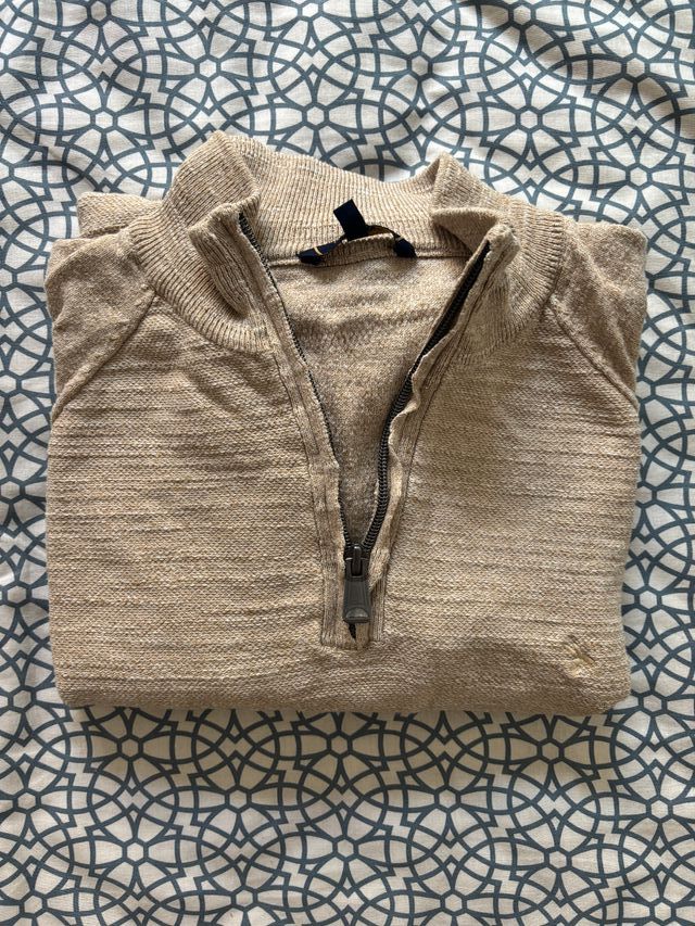 Jersey Lloyds Beige Media Cremallera