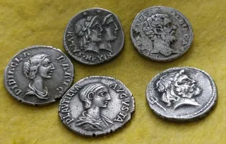 Lote 5 Denarios Romanos Réplica Plata