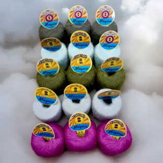 Lote ovillos mohair colores surtidos