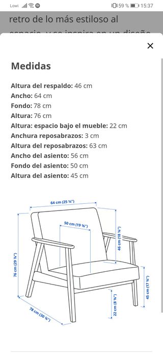 Butaca estilo nórdico madera