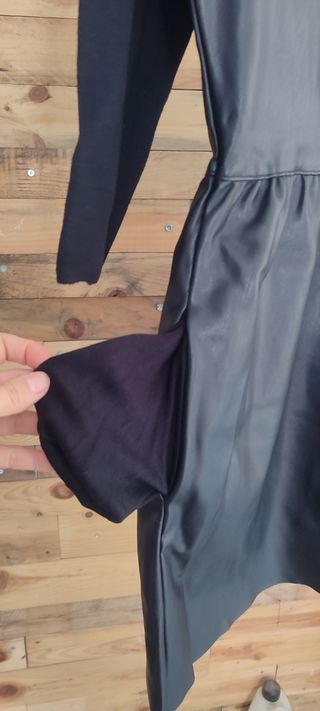 Vestido Zara Lana y Polipiel Manga Media