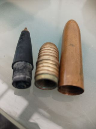 Bolígrafo antiguo latón 1940-50 escritura siglo XX