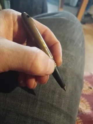 Bolígrafo antiguo latón 1940-50 escritura siglo XX