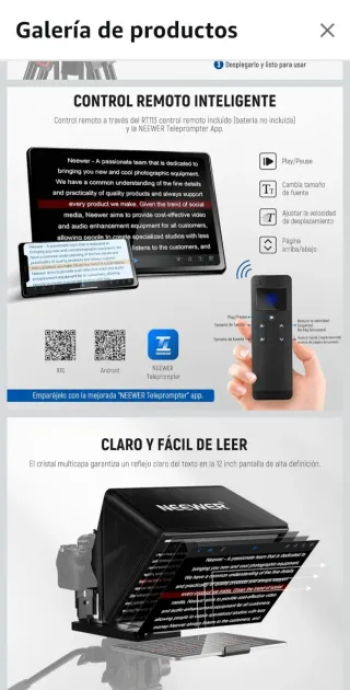 Teleprompter Neewer X12B Nuevo