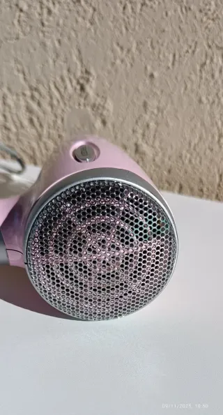 Asciugacapelli da viaggio rosa e argento