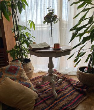 Mesa auxiliar vintage marquetería Shabby Chic