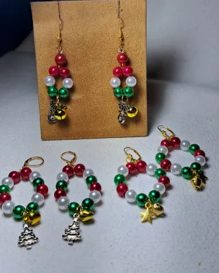 Lotto orecchini natalizi