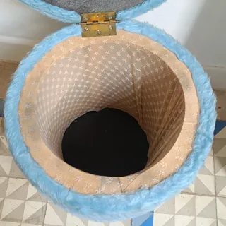 Taburete Puf Peluche Años 70