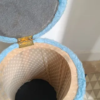 Taburete Puf Peluche Años 70