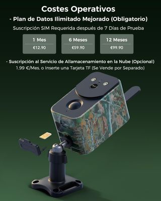 Cámara solar de vigilancia 4G con tarjeta SIM