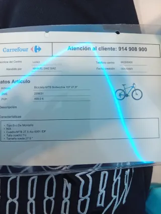 Bicicleta de Montaña Azul bottechia 107