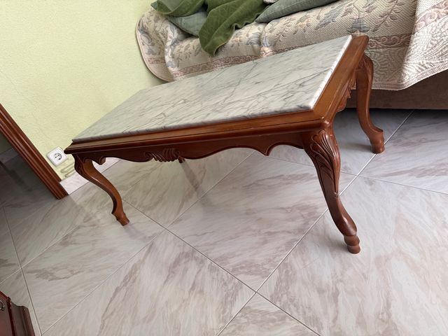 Mesa de centro madera y mármol