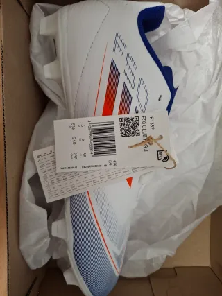 Zapatillas Fútbol Adidas Blancas y Azules