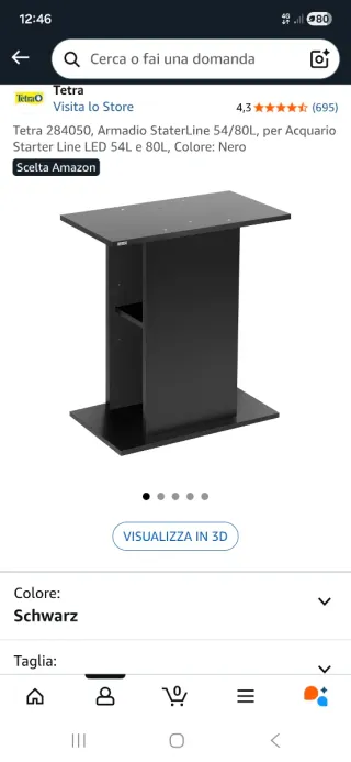 Piedistallo per acquario