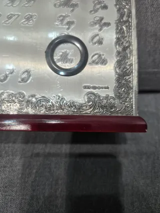 Calendario perpetuo d'argento da scrivania