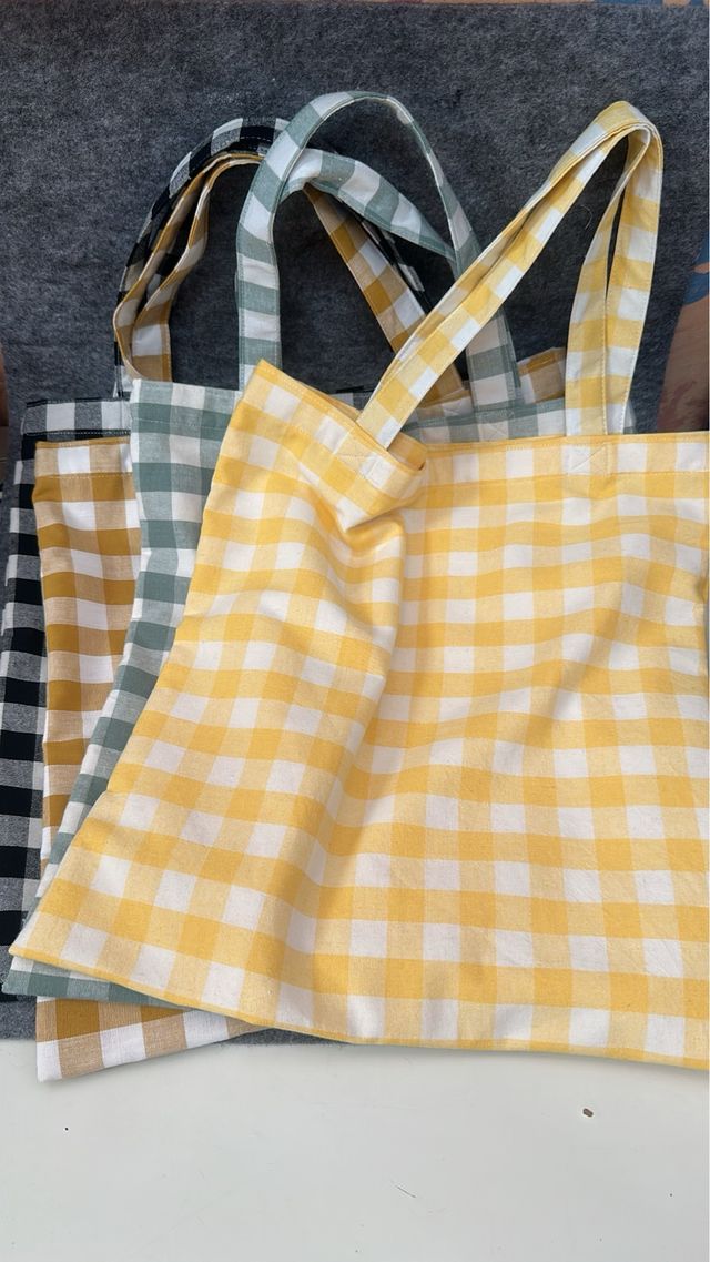 Bolsas de tela a cuadros