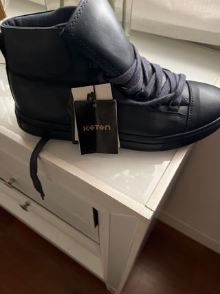 Botas Koton Piel Caballero Negras Sin Estrenar