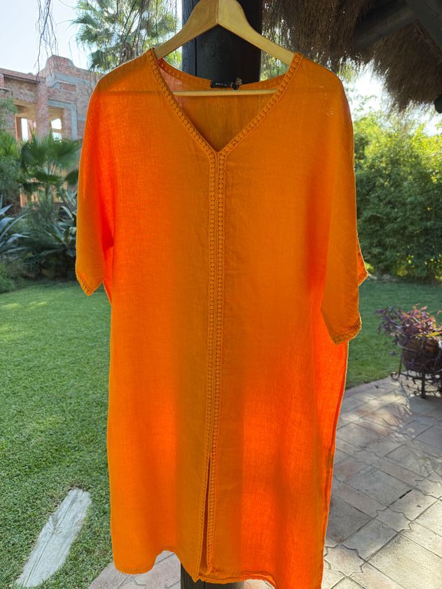 Vestido de casa beige talla única