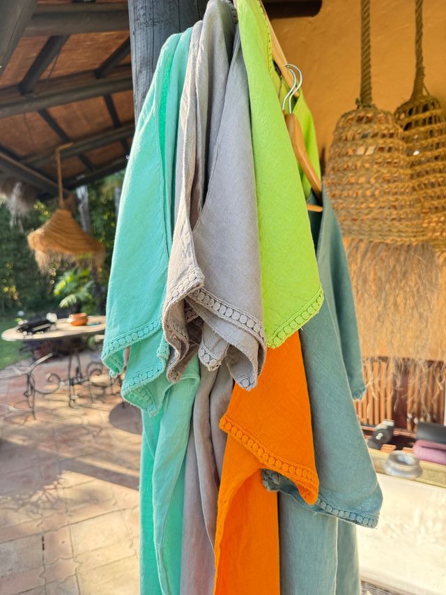 Vestido de casa beige talla única