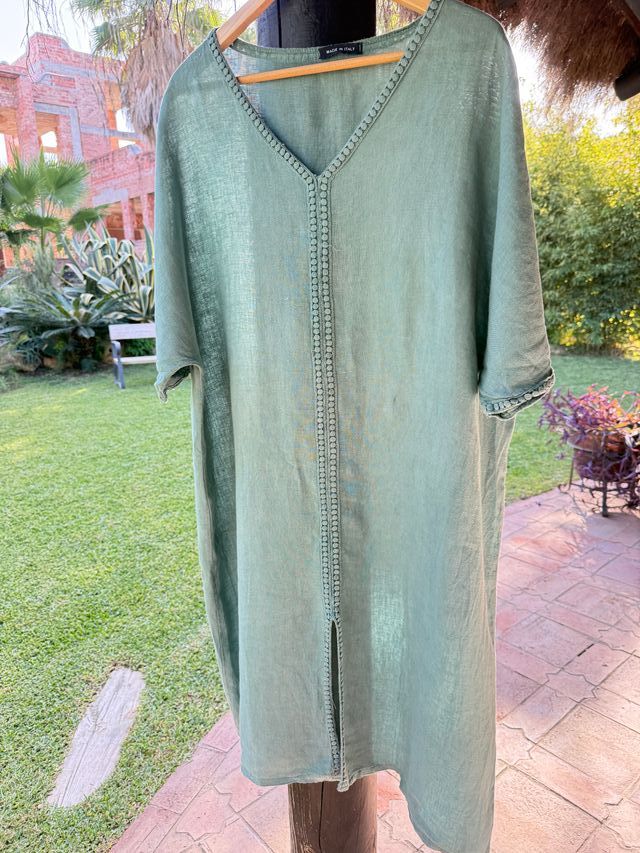 Vestido de casa beige talla única