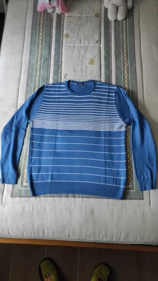 Jersey fino rayas azul y blanco