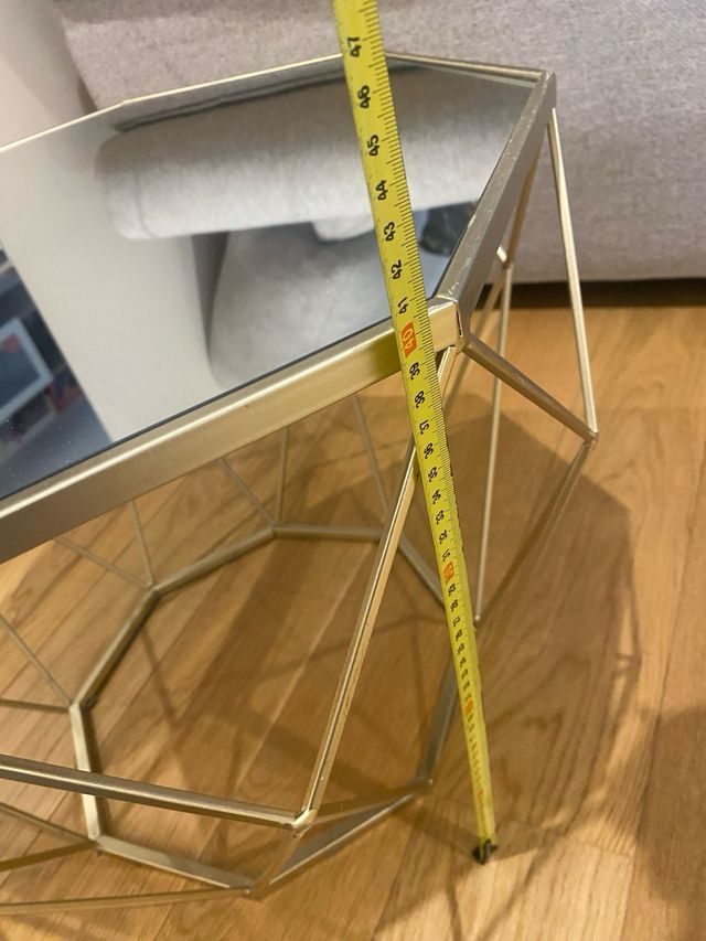 Mesas centro doradas cristal espejo