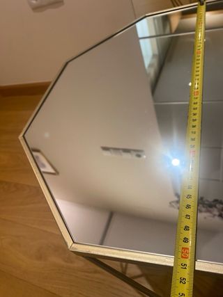 Mesas centro doradas cristal espejo