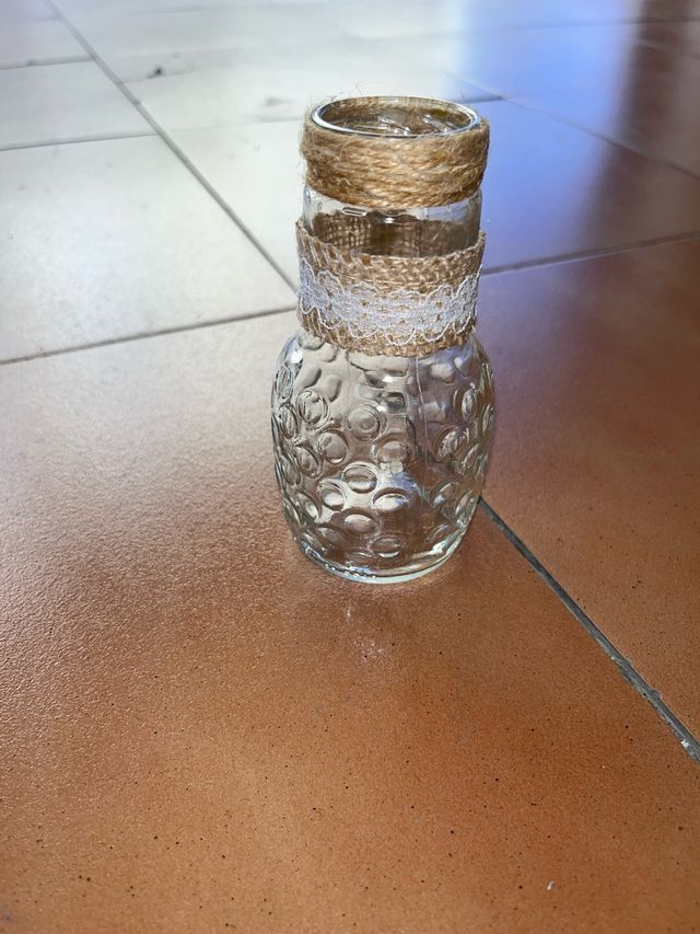 Botellas Decoración Cristal y Yute