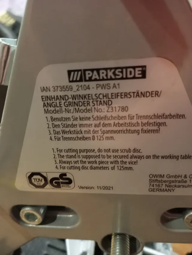 Soporte para radial/amoladora