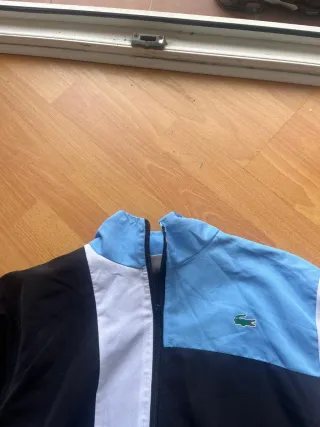 Sudadera Chandal Lacoste Talla M Blanco Negro Azu
