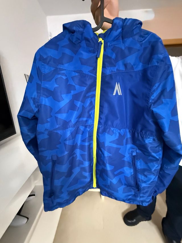 Chaqueta impermeable trekking niño azul